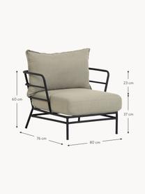 Fauteuil lounge de jardin Mareluz, Beige, larg. 80 x prof. 76 cm