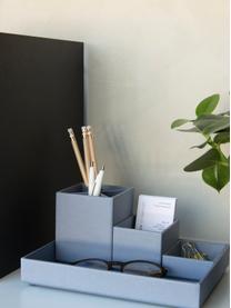 Set organizer da ufficio Lena 4 pz, Solido, cartone laminato, Grigio-blu, Set in varie misure