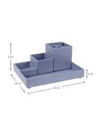 Set organizer da ufficio Lena 4 pz, Solido, cartone laminato, Grigio-blu, Set in varie misure