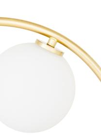 Glam-Tischlampe Soho mit Marmorfuß, Lampenschirm: Glas, Lampenfuß: Marmor, Weiß, Messingfarben, B 40 x H 42 cm