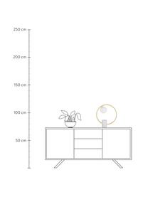 Glam-Tischlampe Soho mit Marmorfuß, Lampenschirm: Glas, Lampenfuß: Marmor, Weiß, Messingfarben, B 40 x H 42 cm