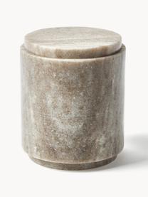 Marmor-Aufbewahrungsdose Simba, H 14 cm, Marmor, Beige, marmoriert, Ø 12 x H 14 cm
