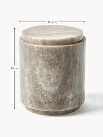 Marmeren opbergpot Simba, H 14 cm, Marmer, Beige, gemarmerd, Ø 12 x H 14 cm