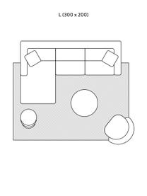 Handgetufteter Baumwollteppich Asisa mit Zickzack-Muster und Fransen, Salbeigrün & Beige, B 200 x L 300 cm (Grösse L)
