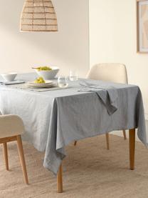 Tovaglia in cotone/lino azzurro Abinadi, 50% cotone, 50% lino, Azzurro, Per 6-10 persone (Larg. 170 x Lung. 250 cm)