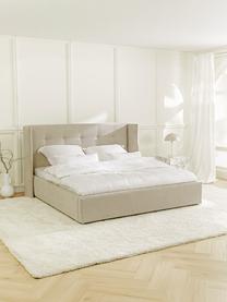 Letto imbottito con contenitore Star, Rivestimento: poliestere (tessuto testu, Tessuto beige chiaro, Larg. 160 x Lung. 200 cm