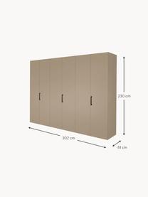 Draaideurkast Madison 6 deuren, inclusief montageservice, Frame: panelen op houtbasis, gel, Beige, B 302 x H 230 cm