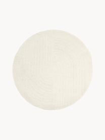 Tapis rond en laine tuftée main Mason, Blanc crème, Ø 120 cm (taille S)