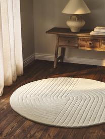 Tapis rond en laine tuftée main Mason, Blanc crème, Ø 120 cm (taille S)