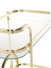 Glas-Servierwagen Ella in Gold, Gestell: Stahl, Goldfarben, B 69 x H 75 cm