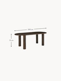 Table ovale en bois de manguier Grow, Manguier, laqué, Bois de manguier, laqué mat, larg. 200 x prof. 90 cm