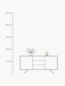 Lámpara de mesa LED regulable soplada a mano Stockholm, portátil, Pantalla: vidrio, Blanco Off White, marrón claro, Ø 15 x Al 19 cm