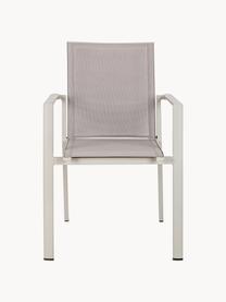 Sedia con braccioli da giardino Konnor, Rivestimento: tessuto, Struttura: alluminio verniciato a po, Grigio, beige chiaro, Larg. 56 x Prof. 60 cm