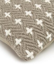 Housse de coussin avec ornements Lina, Taupe