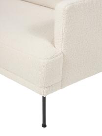 Kleines Ecksofa Fluente, Bezug: 100 % Polyester Der strap, Gestell: Massives Kiefernholz, FSC, Füße: Metall, pulverbeschichtet, Teddy Off White, B 198 x T 152 cm, Eckteil links
