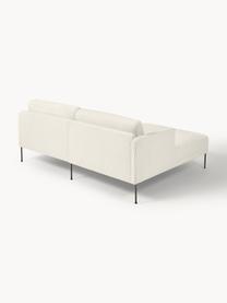 Kleines Ecksofa Fluente aus Teddystoff, Bezug: 100 % Polyester Der strap, Gestell: Massives Kiefernholz, Bir, Teddy Off White, B 198 x T 152 cm, Eckteil links