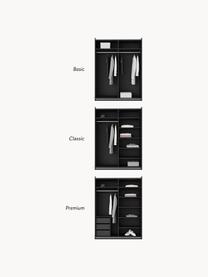 Modulární šatní skříň s posuvnými dveřmi Leon, šířka 150 cm, různé varianty, Černá, Interiér Premium, Š 150 x V 200 cm