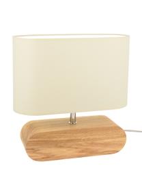 Petite lampe à poser bois de chêne Marinna, Crème, brun