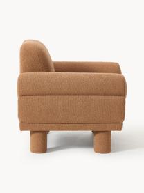 Bouclé fauteuil Lilo, Poten: kunststof, gevoerd Dit pr, Bouclé lichtbruin, B 107 x D 83 cm