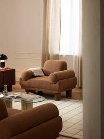 Bouclé fauteuil Lilo, Poten: kunststof, gevoerd Dit pr, Bouclé lichtbruin, B 107 x D 83 cm