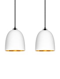 Lámpara de techo Awa Double, Anclaje: acero con pintura en polv, Cable: cubierto en tela, Blanco, negro, An 67 x Al 155 cm