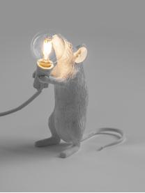 Lampada da tavolo di design Mouse, Lampada: resina sintetica, Bianco, Larg. 6 x Alt. 15 cm