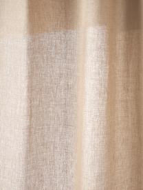 Rideaux semi-transparents avec coulisses supérieures Harmony, 2 pièces, 100 % pur lin, Beige, larg. 140 x long. 260 cm