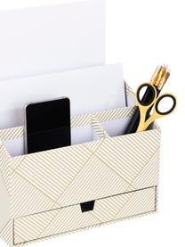 Organisateur bureau Greta, Carton laminé renforcé
(100 % papier recyclé), Couleur dorée, blanc, larg. 24 x haut. 18 cm