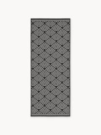 Tapis d'entrée pour l'extérieur à poils ras Milano, Noir, blanc, larg. 80 x long. 200 cm