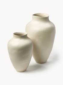 Vase artisanal Latona, haut. 41 cm, Grès cérame, Blanc crème, mat, Ø 27 x haut. 41 cm