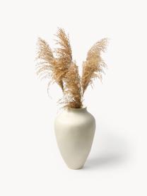 Handgefertigte Vase Latona, H 41 cm, Steingut, Cremeweiss, matt, Ø 27 x H 41 cm