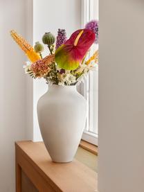 Handgefertigte Vase Latona, H 41 cm, Steingut, Cremeweiß, matt, Ø 27 x H 41 cm