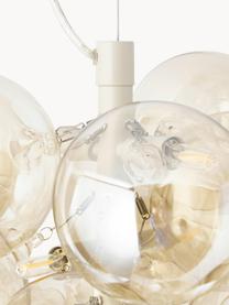Design Pendelleuchte Bubbles aus Glas, Baldachin: Metall, pulverbeschichtet, Goldfarben, Ø 41 x H 160 cm