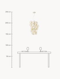 Design Pendelleuchte Bubbles aus Glas, Baldachin: Metall, pulverbeschichtet, Goldfarben, Ø 41 x H 160 cm
