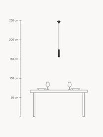 Lampada a sospensione piccola Tilo, Paralume: legno, metallo rivestito, Baldacchino: metallo rivestito, Nero, Ø 6 x Alt. 25 cm