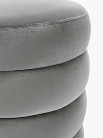 Pouf en velours Alto, Velours gris, Ø 42 x haut. 48 cm