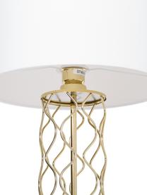 Grosse Tischlampe Adelaide, Lampenschirm: Textil, Weiss, Goldfarben, Ø 35 x H 62 cm