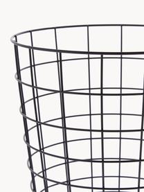 Cesta grande de metal Wire, Cesta: acero, Bolsa: algodón, Negro, Ø 32 x Al 35 cm