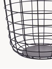 Cesta grande de metal Wire, Cesta: acero, Bolsa: algodón, Negro, Ø 32 x Al 35 cm