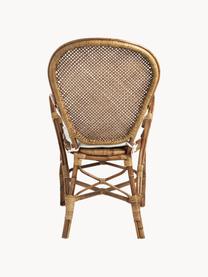 Silla con reposabrazos de ratán Edelina, Estructura: ratán recubierto de melam, Asiento: algodón, Algodón blanco, ratán, An 55 x L 62 cm