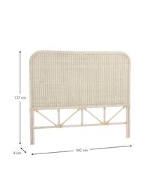 Tête de lit rotin Helen, Rotin, Beige, larg. 160 x haut. 137 cm