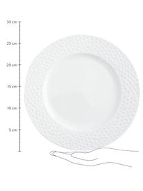 Vajilla de porcelana Relieve, 18 pzas., Porcelana, Blanco, Set de diferentes tamaños