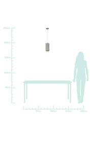 Mała lampa wisząca Storm, Klosz: srebrnoszary, transparentny Złącza i osłona mocowania sufitowego: chrom, Ø 12 x W 31 cm