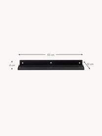 Estante de pared de metal Ledge, Metal recubierto, Negro, An 43 x Al 4 cm