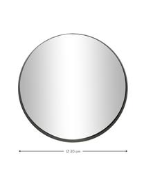 Miroir mural rond noir Metal, Noir, Ø 30 x prof. 3 cm