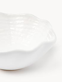 Bols de forme organique Colleen, 2 pièces, Grès cérame, Blanc, Ø 36 x haut. 7 cm