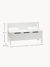 Sitzbank Star mit Stauraum, Mitteldichte Holzfaserplatte (MDF), Kiefernholz, Weiss, B 85 x T 34 cm