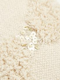 Copricuscino con ornamenti decorativi Judith, 100% cotone, Beige, Larg. 30 x Lung. 50 cm