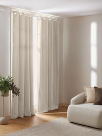 Rideaux occultants en velours avec œillets Rush, 2 pièces, 100% polyester (recyclé), certifié GRS, Beige, larg. 135 x long. 260 cm