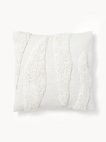 Kissenhülle Gabriel mit getufteten Verzierungen, 100 % Baumwolle, Off White, B 45 x L 45 cm